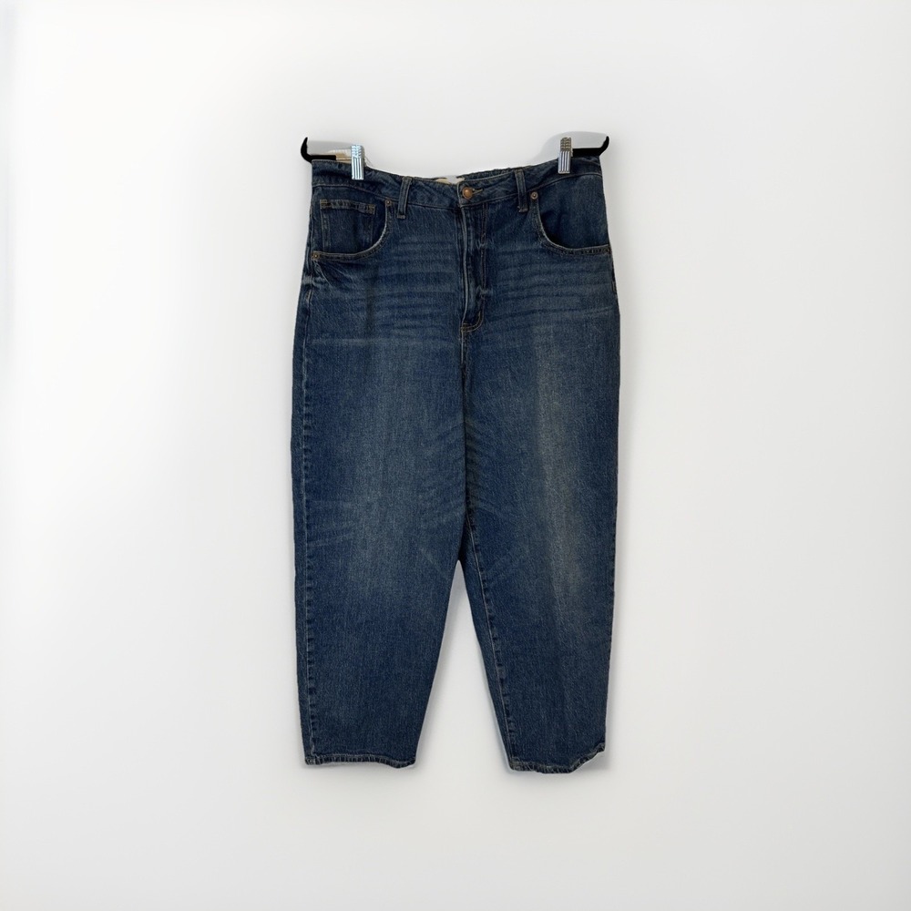 Oliver Logan Harlow Barrel Jeans Womens  32 Medium Wash High Rise Cropped Denim